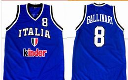 Personnalisé Hommes Jeunes femmes # 8 Danilo GALLINARI # 5 Italien Pro Gianluca Basile Basketball Jersey Taille S-4XL ou personnalisé n'importe quel nom ou numéro de maillot