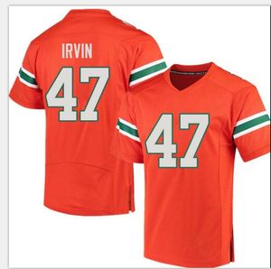 Personnalisé Hommes Jeunes femmes Miami Hurricanes # 47 Michael Irvin Football Jersey taille s-5XL ou personnalisé n'importe quel nom ou numéro de maillot