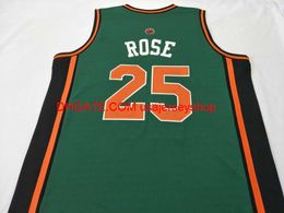 Aangepaste mannen jeugd vrouwen zeldzame derrick rose college basketball jersey s-4xl 5xl custom elk naamnummer trui