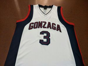 Personnalisé Hommes Jeunes femmes rares Gonzaga Bulldogs # 3 Adam Morrison College Basketball Jersey Taille S-4XL ou personnalisé n'importe quel nom ou numéro de maillot