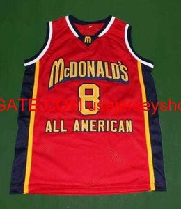 Maillot de basket-ball personnalisé pour hommes et jeunes femmes, Rare McDonald's K B, blanc et rouge, S-4XL 5XL, personnalisé avec n'importe quel nom et numéro