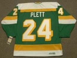 Aangepaste mannen jeugd vrouwen Vintage 24 WILLI PLETT Minnesota North Stars 1983 CCM Hockey Jersey maat S5XL of aangepaste naam of numbe6574484