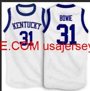 Aangepaste mannen jeugd vrouwen vintage #31 sam bowie kentucky wilde cats basketball jersey s-4xl 5xl custom elke naamnummer jersey