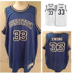 femmes Hommes personnalisés jeunes Vintage 33 Patrick Ewing Maillots Georgetown College Basketball Jersey Taille S-4XL ou sur mesure tout maillot de nom ou le numéro