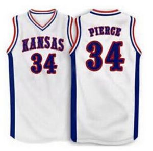 Personnalisé Hommes Jeunes femmes Vintage # 34 Paul Pierce Kansas Jayhawks Basketball Jersey Taille S-4XL ou personnalisé n'importe quel nom ou numéro de maillot