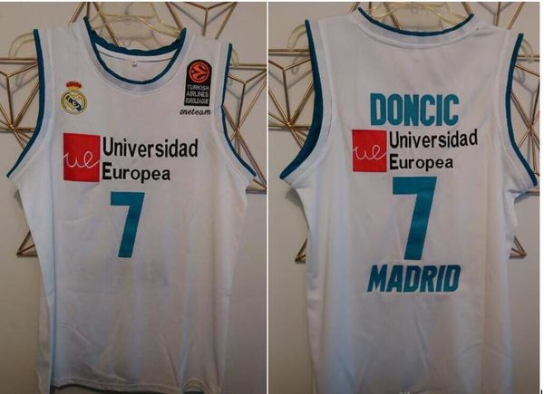 Custom Men Youth Women Vintage Luka Doncic Universidad Europea # 7 Luka Basketball Jersey Taille S-4XL ou personnalisé n'importe quel nom ou numéro de maillot