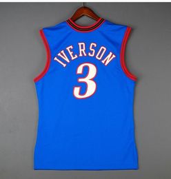 Aangepaste mannen jeugd vrouwen vintage Mitchell Ness Allen Iverson 99 00 college basketbal jersey maat S-4XL of aangepaste naam of nummertrui