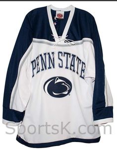 Aangepaste mannen jeugdvrouwen vintage penn staat nittany lionss witte hockey jersey maat s-5xl of custom enige naam of nummer