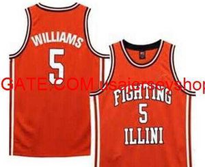 Aangepaste mannen jeugd vrouwen vintage zeldzame #5 deron williams vechten tegen Illinois basketbal jersey maat s-4xl 5xl of custom elke naam of nummer trui