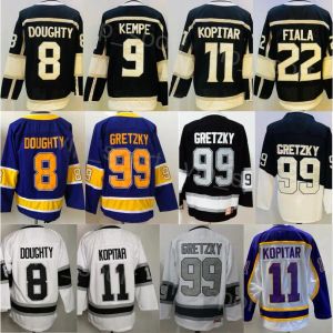 Hockey personnalisé pour hommes 22 Kevin Fiala Jersey Reverse Retro 9 Adrian Kempe 99 Wayne Gretzky 8 Drew Doughty 11 Anze Kopitar Stadium Series Embroid