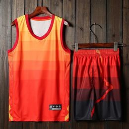 Custom Mens Kids Basketball Jersey Set voor jongens QuickDry Team Professionele training uniformen dragen plus maat 240312