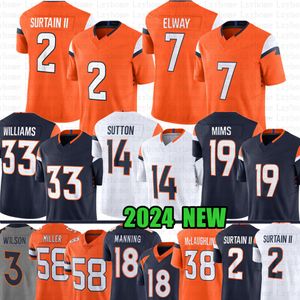 3 Russell Wilson Peyton Manning Football Jersey Patrick Surtain II Jerry Jeudy John Elway Justin Simmons Javonte Williams Courtland Sutton Marvin Mims Jr