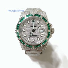 Relojes personalizados para hombre y mujer, reloj de moissanita con esfera ostentosa de moda de lujo con diamantes