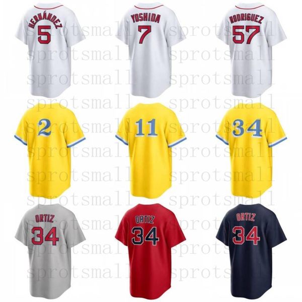 Maillot de baseball personnalisé pour hommes et femmes, David Ortiz, Ted Williams, J.D. Martinez, Chris Sale, Bogaerts, Rafael Devers, Vazquez, Justin Turner, Trevor Story, chemise rouge