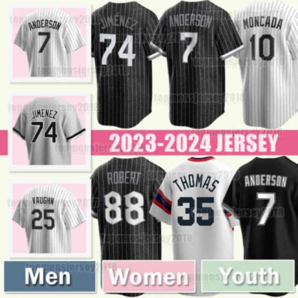 Personnalisé Hommes Femmes Jeunes Enfants Luis Robert Jersey Tim Anderson Eloy Jimenez Chicagos Baseball Bo Jackson White''Sox''Yoan Moncada Frank Thomas Dylan Cease Adam Engel