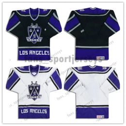 Aangepaste heren dames jeugd Los''Angeles''Kings''1999-02 20 Luc Robitaille CCM JERSEY 4 Rob Blake Home Away Zwart Wit Hockey Jerseys Elk naamnummer gestikt S-5XL