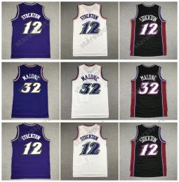 Mujeres personalizadas Juveniles Jueces de baloncesto Jersey Jazzs John Stockton Mitchell Ness Karl Malone Purple Black White Size S-XXL