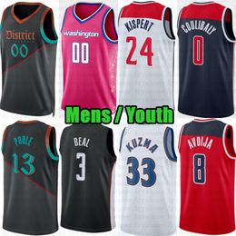 Maillot de basket-ball personnalisé pour hommes 13 Poole Kyle Kuzma Washingtons Deni Avdija Wizard Corey Kispert Marvin Bagley III Tyus Jones Bilal Coulibaly Landry Shamet