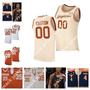 Personnalisé Mens Youth Basketball Texas Longhorns Jersey 0 Timmy Allen 1 Dylan Disu 2 Arterio Morris 3 Rowan Brumbaugh 4 Tyrese Hunter 5 Marcus