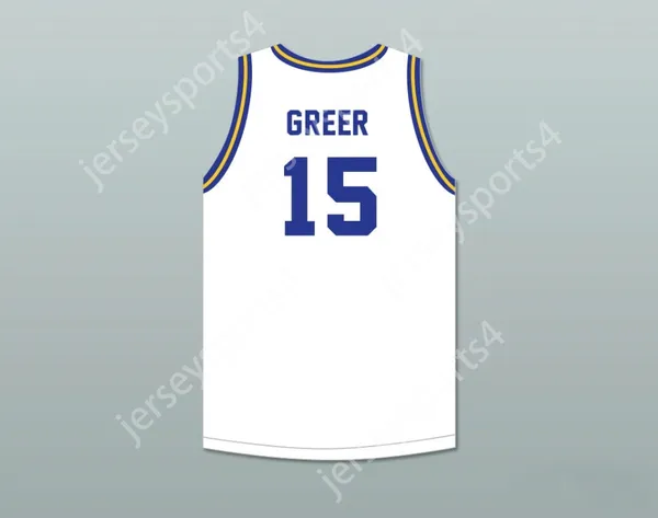 Custom Mens Youth / Kids Hal Greer 15 Frederick Douglass Junior et Senior High School Tigers White Basketball Jersey 2 Top cousé S-6XL