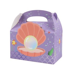 Custom Mermaid Tail Treat Bag Under The Sea Themed Goodies Bags Little Mermaid Birthday Party Candy Cake Boxes Pequeños regalos para invitados A378