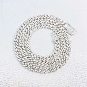 Aangepaste Miami Amerikaanse ketting Sterling Zilver 925 Sieraden Iced Out Diamond Hip Hop 6.5mm Vvs Moissanite Cubaanse Link Chain