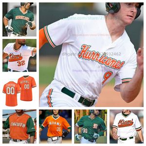 Camiseta de béisbol personalizada de los Miami Hurricanes, todas cosidas para hombre y mujer, camisetas 7 Jack Scanlon 34 JD Jones 61 Carlos Pérez 2 CJ Kayfus 4 Blake Cyr 19 Dominic Pitelli