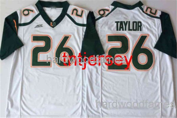 Huracanes personalizados de Miami White #26 Taylor Jersey Hombres Mujeres Puntada juvenil Agregue cualquier nombre de nombre XS-5XL