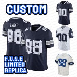 Custom Micah Parsons Dak Prescott Football Jersey Ceeedee Lamb Trevon Diggs Tony Pollard DeMarcus Lawrence Emmitt Smith Daron Bland Deuce Legacy Replica Jersey