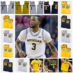 Custom Michigan Woerines Basketball Jersey Caleb Love Hunter Dickinson 2 Bufkin Jaelin Llewellyn Joey Baker JUWAN HOWARD CHRIS WEBBER