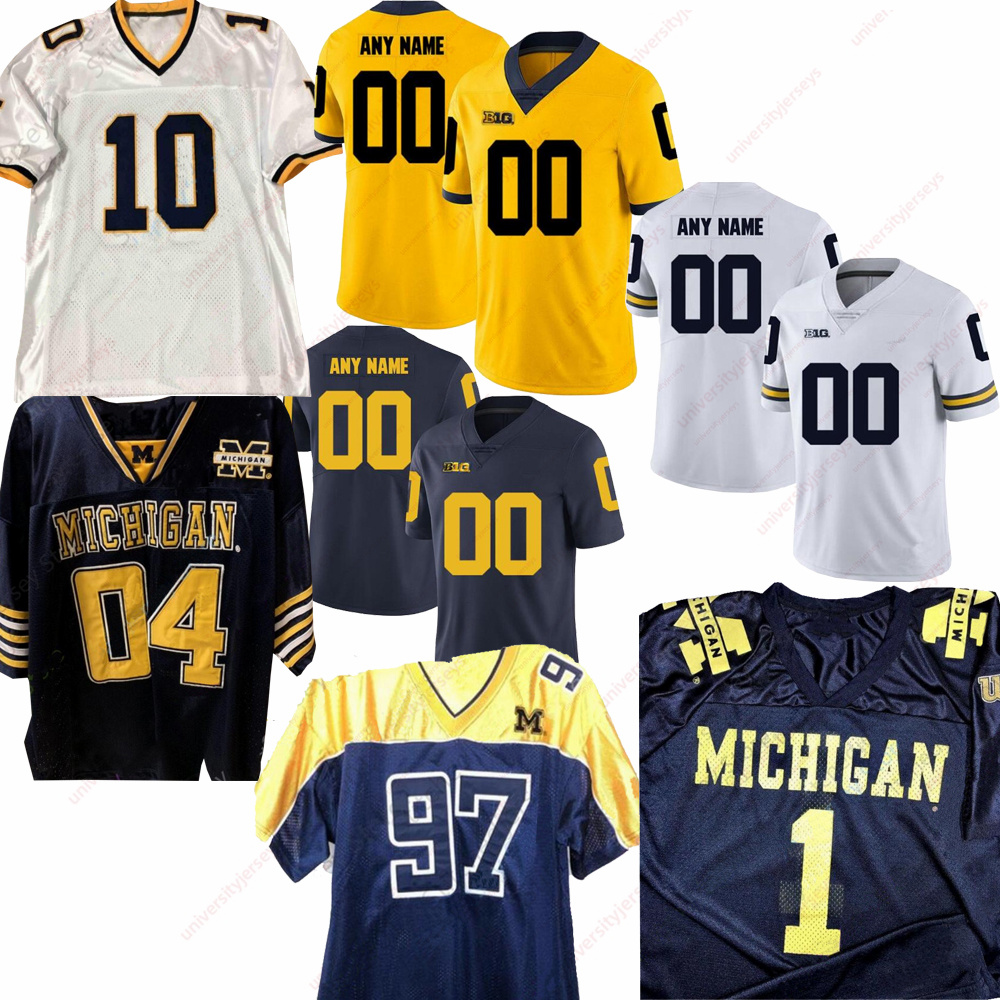 Aangepaste Michigan Wolverines voetbalshirt Blake Corum Custom Stitched J. J. McCarthy Colston Loveland Ernest Hausmann Michigan Jerseys heren dames jeugd