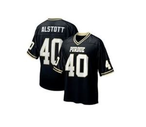 Custom Mike Alstott 40 Purdue Football Throwback Jersey Tous cousé S-6XL