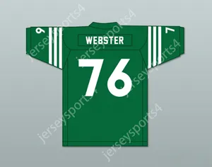 Custom Mike Webster 76 Rhinelander High School Hodags Green Football Jersey 2 Top gestikte S-6XL
