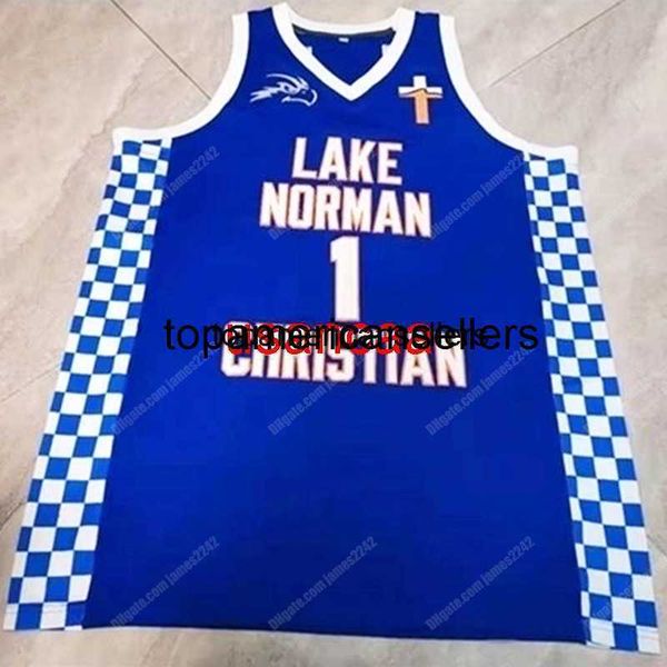 Custom Mikey Williams # 1 Lake Norman Baloncesto Jersey Cosido Azul Cualquier nombre y número Jerseys