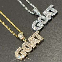 Collier de pendentif de lettres personnalisées avec nom pour hommes femmes Zircon Gold Silver Color Fashion Bijoux