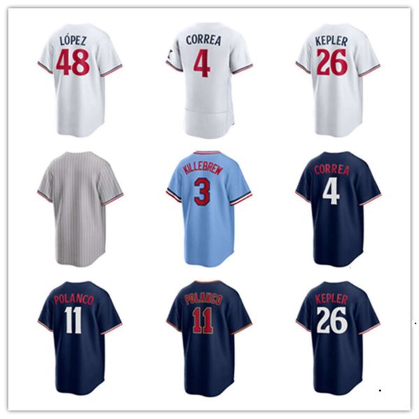 Personnalisé Minnesota Hommes Femmes Jeunes Twins 3 Harmon Killebrew 34 Kirby Puckett 48 Jorge Lopez 29 Rod Carew 25 Byron Buxton 77 Albers 66 Alcala Baseball Jerseys