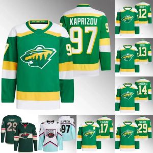 CUSTOM Minnesota''Wild''Jersey All-Star Game Western Matt Boldy Marc-Andre FleuryJared Spurgeon Joel Eriksson Ek Ryan Hartman Mats Zuccarell