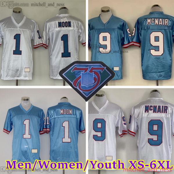 Football personnalisé 1 Warren Moon Jersey Vintage 1985 Stitch 9 Steve McNair 34 Earl Campbell 74 Bruce Matthews 63 Mike Munchak 87 Dave Casper Maillots