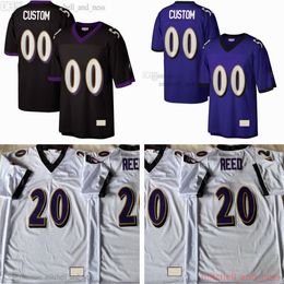 Football personnalisé 52 Ray Lewis Jersey Vintage 1985 Stitch 20 Ed Reed 31 Jamal Lewis 75 Jonathan Ogden 92 Haloti Ngata 98 Tony Siragusa Todd Heap Maillots