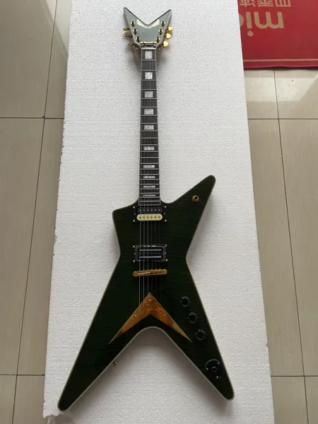 Guitare électrique en forme de type ML personnalisée, vert olive