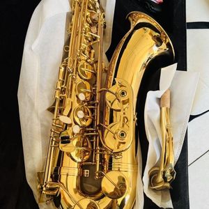 Aangepast model 802 tenorsaxofoon B plat goudlak Bb Sax professioneel muziekinstrument met mondstuk, koffer, handschoenen, rieten riemen, schoonmaakset en accessoires