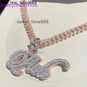 Aangepaste Moissanite alfabet hanger hiphop volledige diamant charme s ketting rap accessoires voor mannen en vrouwen sier mode sieraden kettingen