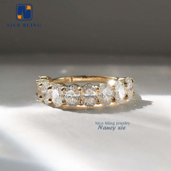 Anillo de compromiso de oro de Moissanite personalizado, joyería de corte brillante redondo, boda de diamantes Vvs