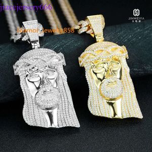 Aangepaste Moissanite Jesus Hangers Hip Hop -sieraden Iced Sier Gold Puled Necklace Pendant