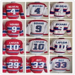 PERSONALIZADO Montreal''Canadiens''Vintage Montreal Hockey Jerseys 10 Guy Lafleur 4 Jean Beliveau 9 Maurice Richard 29 Ken Dryden 33 PATRICK ROY Re