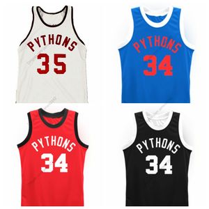 Aangepaste Mozes Guthrie # 35 Pythons Basketbal Jersey De vis die Pittsburgh Seak White Red Blue Black Size S-4XL Elke naam en nummer Topkwaliteit Jerseys heeft