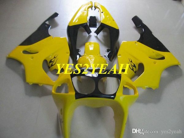Kit de cuerpo de carenado de motocicleta personalizado para KAWASAKI Ninja ZX-7R ZX7R 1996 2003 ZX 7R 96 97 02 03 Carenados amarillos carrocería + regalos KZ20