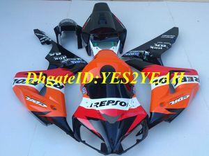 Kit de carénage de moto personnalisé pour Honda CBR1000RR 06 07 CBR 1000RR 2006 2007 CBR1000 ABS rouge orange noir, ensemble de carénages + cadeaux HH48