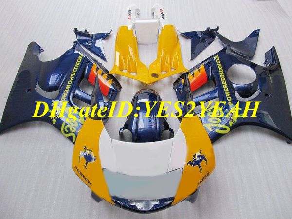 Kit de carénage de moto personnalisé pour Honda CBR600F3 95 96 CBR600 F3 1995 1996 ensemble de carénages ABS bleu jaune + cadeaux HQ29