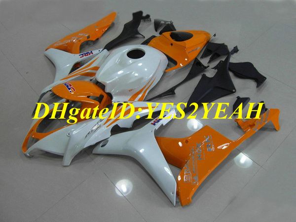 Kit de carénage de moto personnalisé pour Honda CBR600RR 07 08 CBR 600RR F5 2007 2008 CBR600 ABS Orange blanc Ensemble de carénages + Cadeaux HX41